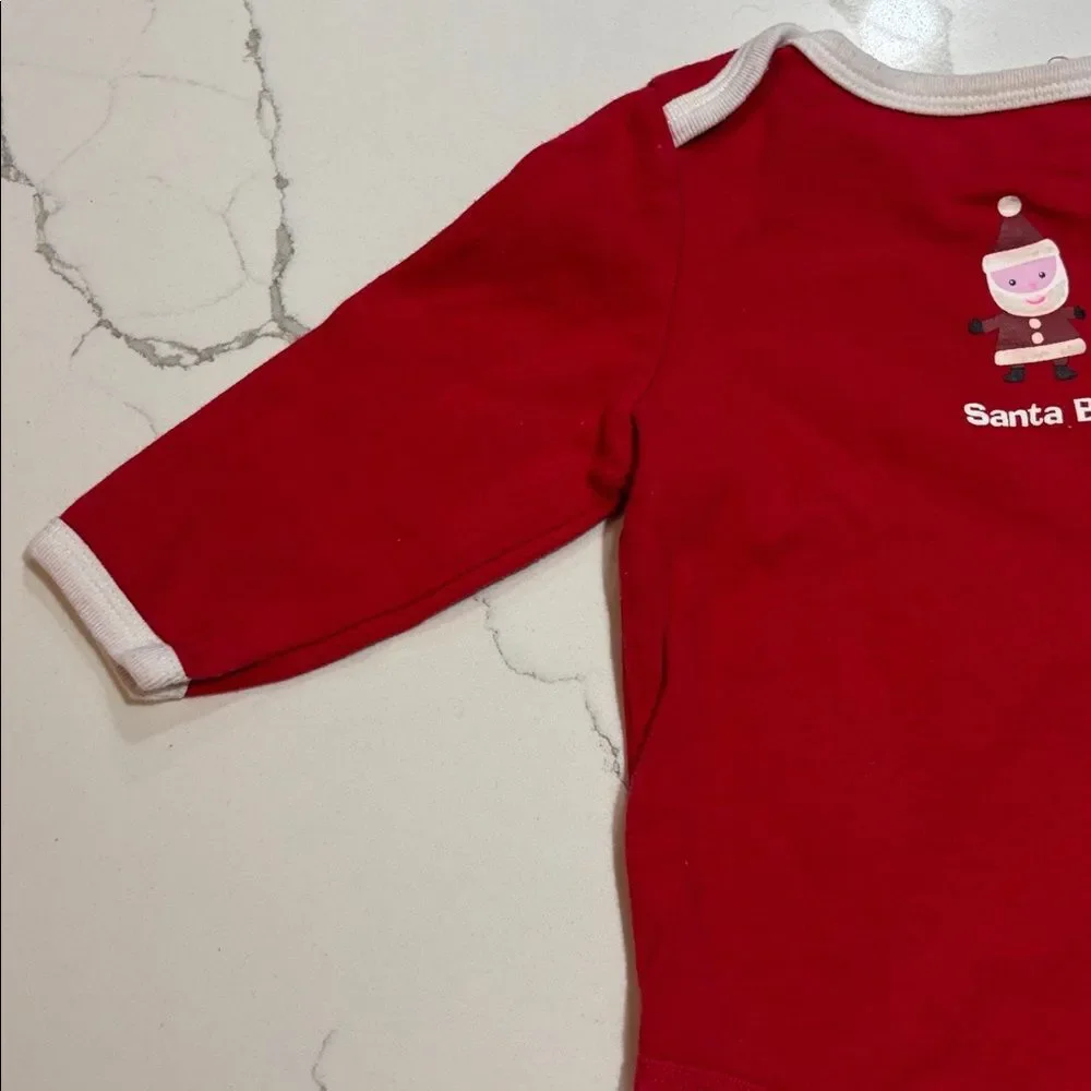 SANTA BABY Red Long Sleeve Infant Christmas Holiday One Piece 6-9M